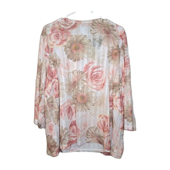 Alfred Dunner Women Combo Top Cardigan With Tank Floral Roses Size Plus 2X - Picture 7 of 9